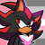 Size: 1080x1080 | Tagged: safe, artist:feeble-minded-little-gay, shadow the hedgehog, demigirl pride, icon, looking back, looking offscreen, outline, pride, pride flag, pride flag background, sapphic pride, smile, solo