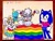 Size: 2048x1536 | Tagged: safe, artist:rainbowdaydream13, cheese (chao), cream the rabbit, sonic the hedgehog, tangle the lemur, chao, hedgehog, lemur, rabbit, 2023, bisexual, bisexual pride, dress, english text, flag, gay pride, group, holding something, lesbian, lesbian pride, neutral chao, pansexual, pansexual pride, pride, pride flag, rainbow flag, shirt, signature, smile, standing, tail hold, traditional media