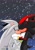 Size: 1431x2048 | Tagged: safe, artist:iseechaos, shadow the hedgehog, silver the hedgehog, hedgehog, 2024, abstract background, duo, eyes closed, gay, holding each other, kiss, kiss on lips, male, shadow x silver, shipping, signature, standing, star (sky)