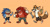 Size: 3300x1800 | Tagged: safe, artist:artdexo2000, knuckles the echidna, miles "tails" prower, sonic the hedgehog, echidna, fox, hedgehog, male