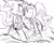 Size: 788x624 | Tagged: safe, artist:hidigrade, amy rose, blaze the cat, silver the hedgehog, cat, hedgehog, 2024, amy x blaze, cute, female, lesbian, line art, looking at each other, male, shipping, sketch
