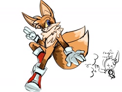 Size: 2008x1506 | Tagged: safe, artist:beetlebian, miles "tails" prower, looking at viewer, simple background, smile, solo, white background, yellow sclera