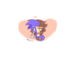 Size: 1200x923 | Tagged: safe, artist:msoup_oic, shadow the hedgehog, sonic the hedgehog, 2024, blushing, cute, duo, eyes closed, gay, heart, holding them, shadow x sonic, shadowbetes, shipping, signature, simple background, sitting, sitting on lap, small, sonabetes, white background