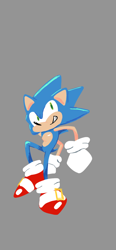 Size: 828x1792 | Tagged: safe, artist:1red12345, sonic the hedgehog, grey background, looking at viewer, simple background, smile, solo