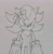 Size: 2014x2048 | Tagged: safe, artist:cadieeex3, shadow the hedgehog, hedgehog, 2024, bow, frown, hair bow, line art, looking offscreen, pencilwork, solo, traditional media