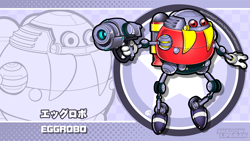 Size: 2800x1580 | Tagged: safe, artist:shadowlifeman, eggrobo, 2021, character name, echo background, japanese text, robot, solo, sonic channel wallpaper style