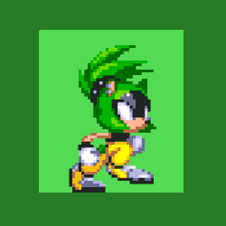 Size: 750x750 | Tagged: safe, artist:maniamadnez, surge the tenrec, 2024, animated, running, solo, sprite