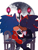 Size: 1536x2048 | Tagged: safe, artist:discosmackdown, shadow the hedgehog, sonic the hedgehog, hedgehog, abstract background, chair, clothes, duo, eyes closed, frown, gay, indoors, jacket, male, nuzzle, outline, pants, shadow x sonic, shipping, signature, sitting, smile, snow, snowing, table, watermark, white outline, window