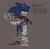 Size: 1452x1421 | Tagged: safe, artist:winkwonkblog, sonic the hedgehog, hedgehog, 2024, clenched teeth, dialogue, english text, frown, grey background, implied tails, lidded eyes, lineless, looking offscreen, male, offscreen character, scarf, signature, simple background, solo, sonic boom (tv), standing, top surgery scars, trans male, transgender