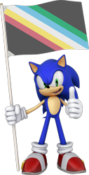 Size: 929x1824 | Tagged: dnp, safe, artist:sonknuxadow, 3d, disability pride, edit, flag, holding something, looking at viewer, simple background, smile, solo, standing, thumbs up, transparent background