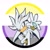Size: 1280x1280 | Tagged: safe, artist:mochilly, silver the hedgehog, hedgehog, clenched fist, edit, icon, nonbinary pride, reaching towards the viewer, simple background, solo, white background