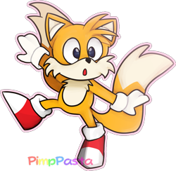 Size: 946x923 | Tagged: safe, artist:pimppasta, miles "tails" prower, arms out, classic tails, cute, looking offscreen, outline, signature, simple background, solo, standing on one leg, transparent background