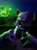 Size: 2040x2724 | Tagged: safe, artist:souljenx7, knuckles the echidna, rouge the bat, 2024, 3d, blender (medium), clenched fists, duo, female, fighting pose, glowing, male, master emerald, nighttime, outdoors, pov, star (sky)