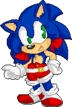 Size: 148x220 | Tagged: safe, artist:silvykinesis, sonic the hedgehog, 2013, alternate outfit, bow, clothes, gender swap, looking offscreen, pixel art, shorts, simple background, smile, transparent background