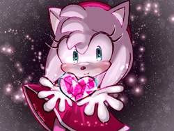 Size: 1024x768 | Tagged: safe, artist:cha_hedgehog, amy rose, sonic frontiers, 2024, heart, memory token, solo