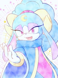 Size: 1668x2224 | Tagged: safe, artist:aogane_enagoa, sonic dream team, 2023, ariem, looking at viewer, smile, solo, star (symbol)