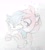Size: 1855x2048 | Tagged: safe, artist:milokchan, amy rose, sonic the hedgehog, sonic unleashed, 2024, amy x sonic, biting, english text, heart, one eye closed, shipping, simple background, sonic the werehog, straight, traditional media, were form, werehog