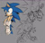 Size: 1288x1233 | Tagged: dead source, safe, artist:sharks3ye, sonic the hedgehog, 2024, exclamation mark, frown, grey background, looking offscreen, simple background, solo, top surgery scars, trans male, transgender