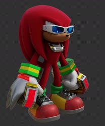 Size: 1501x1804 | Tagged: safe, artist:ladylunanova, knuckles the echidna, sonic adventure 2, 2024, 3d, looking offscreen, solo, standing