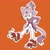 Size: 1619x1619 | Tagged: safe, artist:smol_link1, blaze the cat, cat, 2024, alternate outfit, exclamation mark, female, leg up, looking at something, mouth open, orange background, outline, shoe swap, simple background, soap shoes, solo, sparkles, standing on one leg, white outline