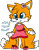 Size: 1024x1303 | Tagged: safe, artist:rosiepie15, miles "tails" prower, oc, oc:miley "tails" prower, 2018, alternate outfit, character name, clothes, cute, dress, flat colors, flower, flower in ear, looking offscreen, one fang, simple background, smile, solo, tailabetes, trans female, trans girl tails, transgender, transparent background