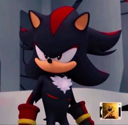 Size: 425x414 | Tagged: safe, editor:umtrem, shadow the hedgehog, 2024, edit, solo, sonic boom (tv), top surgery scars, trans male, transgender