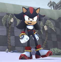 Size: 735x747 | Tagged: safe, editor:umtrem, shadow the hedgehog, sonic prime s2, 2024, edit, solo, top surgery scars, trans male, transgender