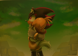 Size: 2048x1485 | Tagged: dnp, safe, artist:yuriannecat, miles "tails" prower, shadow the hedgehog, carrying them, duo