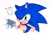Size: 2048x1481 | Tagged: safe, artist:tamjeong_sonic, sonic the hedgehog, 2024, korean text, looking offscreen, one eye closed, simple background, smile, solo, tongue out, white background