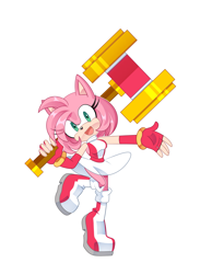 Size: 2247x2900 | Tagged: safe, artist:melodycler01, artist:melodyclerenes, amy rose, piko piko hammer, redesign