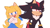 Size: 1920x1080 | Tagged: safe, artist:kamidrop, maria robotnik, shadow the hedgehog, oc, oc:maria the hedgehog, hedgehog, 2023, duo, eye clipping through hair, frown, gloves off, lidded eyes, looking at each other, mobianified, simple background, smile, white background