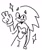 Size: 828x995 | Tagged: safe, artist:amzngwrldofdani, sonic the hedgehog, hedgehog, 2024, heart chest, line art, looking at viewer, male, simple background, smile, solo, sparkles, top surgery scars, trans male, transgender, v sign, white background