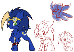 Size: 2388x1668 | Tagged: safe, artist:steelsoul, sonic the hedgehog, crossover, earth pony, goggles, my little pony, ponified, pony, simple background, smile, solo, species swap, white background