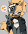 Size: 845x1030 | Tagged: safe, artist:pippatails1, whisper the wolf, 2024, eyes closed, grey background, heart, lesbian, lesbian pride, lesbian whisper, one fang, pride, simple background, smile, solo, speech bubble, standing, v sign