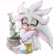 Size: 2048x2048 | Tagged: safe, artist:miitsubo, silver the hedgehog, 2024, blushing, cute, holding something, mouth open, one fang, open smile, plant, plant pot, signature, simple background, smile, solo, white background