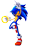 Size: 1700x2700 | Tagged: safe, artist:chicaaaaa, sonic the hedgehog, hedgehog, 2012, eyes closed, holding something, lineless, male, mouth open, pointing, ring, smile, solo, standing on one leg