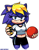 Size: 868x1110 | Tagged: safe, artist:waniramirez, bernadette hedgehog, ball, bottle, energy drink, workout outfit