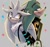 Size: 478x454 | Tagged: safe, artist:kojiro jhyle, scourge the hedgehog, silver the hedgehog, 2024, back to back, blushing, duo, gay, grey background, heart, lidded eyes, looking at each other, shipping, silvourge, simple background, smile
