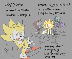 Size: 1200x1000 | Tagged: safe, artist:clgz_sonic, sonic the hedgehog, 2024, crossover, english text, grey background, group, inside out, korean text, recolor, self paradox, simple background, smile