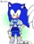 Size: 413x545 | Tagged: safe, artist:61chami, sonic the hedgehog, alternate outfit, crossdressing, school uniform, solo