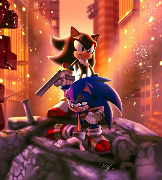 Sonic And Shadow The Hedgehog Fan Art 🎨 Art Complete! Sonic And