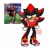 Size: 4095x4095 | Tagged: safe, artist:moonziies, shadow the hedgehog, frown, hands on hips, leaning forward, lidded eyes, looking at viewer, mario and sonic at the 2020 olympic games, needs more jpeg, redraw, reference inset, simple background, solo, standing, white background