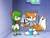 Size: 640x480 | Tagged: safe, artist:massi-the-fox, cosmo the seedrian, oc, oc:massi the fox, fox, seedrian, duo, female, holding hands, looking at each other, male, not tails, smile, smiling at each other