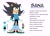 Size: 2048x1483 | Tagged: safe, artist:crushingdreams_, oc, oc:sana the hedgehog, hedgehog, 2020, character name, english text, fankid, looking offscreen, parent:shadow, parent:sonic, parents:sonadow, reference sheet, signature, simple background, smile, solo, standing, white background