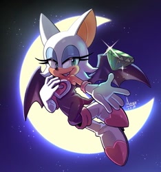 Size: 1397x1492 | Tagged: safe, artist:angiethecat, rouge the bat, chaos emerald