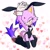 Size: 1668x1668 | Tagged: suggestive, artist:fixstern star, blaze the cat, 2022, alternate outfit, blaze the flat, blushing, bunny ear, bunny girl outfit, cleavage, delicious flat chest, hand above head, heart, kneeling, looking at viewer, one eye closed, solo