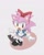 Size: 715x894 | Tagged: safe, artist:pita_b882, amy rose, hedgehog, sonic superstars, 2024, classic amy, dress, grey background, lolita, simple background, smile, solo, sweet lolita