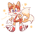Size: 1458x1395 | Tagged: safe, artist:domizaur, miles "tails" prower, 2024, blushing, cute, looking offscreen, mouth open, no pupils, open smile, signature, simple background, smile, solo, sonic boom (tv), star (symbol), tailabetes, white background
