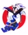 Size: 1080x1330 | Tagged: safe, artist:kazuna_endi, oc, oc:endi the hedgehog, hedgehog, black eyes, blue fur, fingerless gloves, gloves, hoodie, male, shoes, solo, white fur