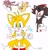 Size: 1946x2048 | Tagged: safe, artist:believe1nmyself, miles "tails" prower, shadow the hedgehog, 2024, bandage, duo, fight, first aid kit, holding something, simple background, thought bubble, white background